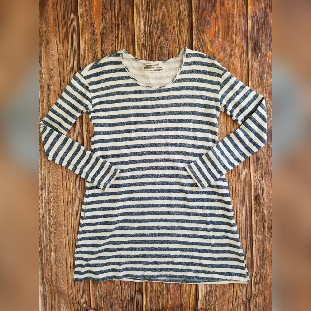 Free People Striped Scoop Neck Tunic Shirt Dress